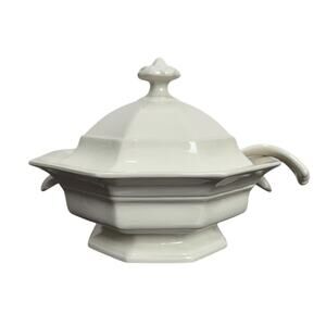 Vintage Heritage Stoneware Soup Tureen w/ Slotted Top Lid & Ladle by Pfaltzgraff